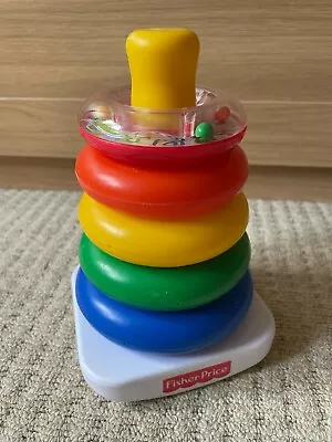 Buy Fisher Price - Rock A Stack Rings - Stacking Rainbow Colours - Baby Toddler Toy • 11.99£