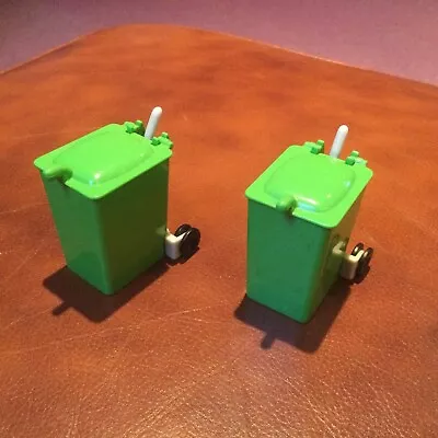 Buy Playmobil Rubbish Bins X2 (Green Recycling) For Garbage Truck Or Add-on To House • 4.50£