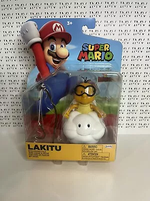 Buy Super Mario LAKITU Fishing Pole Figure Toy 4” Inch - Jakks Pacific NEW FREE P&P • 16.99£