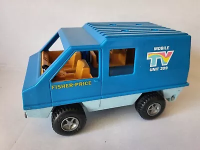 Buy Vintage 1977 FISHER PRICE Adventure People Blue Mobile TV Unit 309 Van • 19.99£