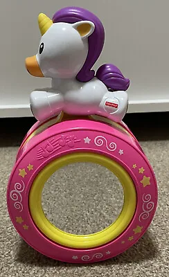 Buy Fisher Price Musical Unicorn Crawl Along Push Along Toy Pink Mirror Baby Toy • 9.50£