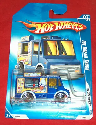 Buy 1983 Hot Wheels Re Make 2008 HW City Works Blue Ice Cream Truck Diecast Sealed • 11.79£