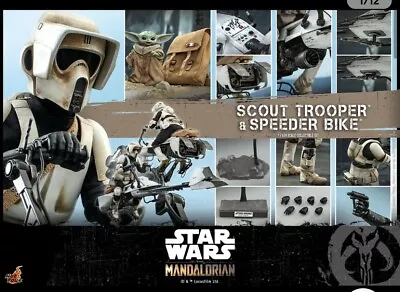Buy 1/6 Hot Toys Tms017 Star Wars The Mandalorian Scout Trooper And Speeder Bike • 500£