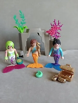 Buy Playmobil Mermaid Bundle. Mermaids Merman Rock Arch Coral Seaweed Accessories • 10£