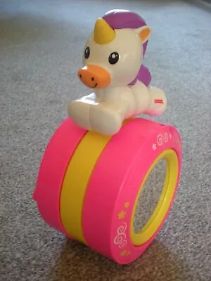 Buy Fisher Price Baby Toy Crawl Along Musical Unicorn With Mirror • 4.50£