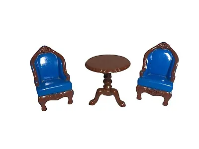 Buy Mattel Littles Doll House Metal Furniture Wingback Table And Armchairs 1:24 • 9.99£
