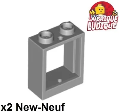 Buy Lego 2x Window 1x2x2 Flat Front Grey/ Light Bluish Gray 60592 New • 2.10£