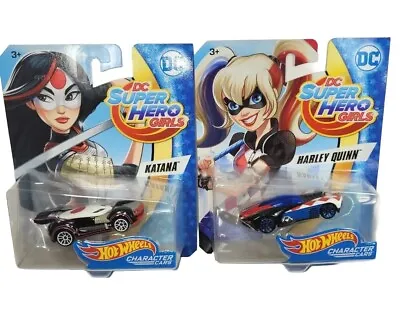 Buy Hot Wheels DC Super Hero Girls Katana And Harley Quinn Cars Set Of 2 NEW 1:64 • 21.23£