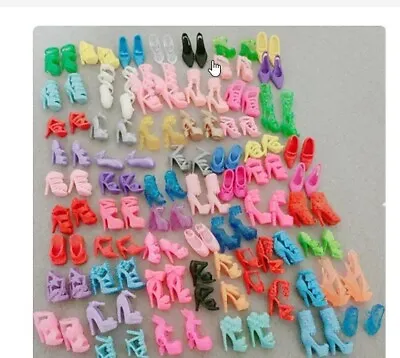 Buy + Gift Idea 60 Pairs Barbie Doll Shoes Accessories 60 Doll Shoes • 15.34£