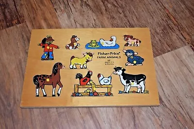 Buy 1970s Vintage Fisher Price Farm Animals Wooden Puzzle 507 9 Pieces Rare • 12.99£
