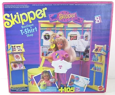 Buy Barbie Skipper Boutique T-Shirt Shop Mattel 1990 Vintage New Sealed • 171.28£