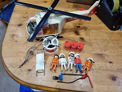 Buy Playmobil Rescue Helicopter And Crew With Winch Stretcher And Other Accessories • 14£