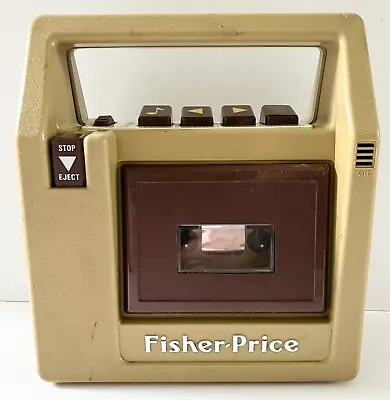 Buy Vintage 1980s Fisher Price Toy Brown Cassette Player/Recorder Tested Working • 24.95£