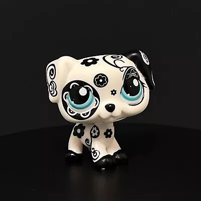 Buy LPS Hasbro Littlest Pet Shop Figure #1613 Dalmatian Dog Black White Flower Blue  • 7.49£