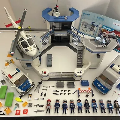 Buy PLAYMOBIL 6919 Police Headquarters With Prison Includes 6921 Helicopter- Bundle • 55£