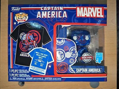 Buy Sealed Captain America Pop And Tee Funko Pop #36 Art Series! Includes XL T-Shirt • 24.99£