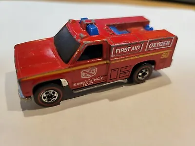 Buy Mattel Hot Wheels Redline Emergency Rescue Unit 50 Red Ford Fire Truck 1974 15 • 23.77£