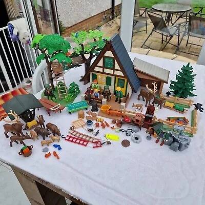 Buy Playmobil 4207 Forest Lodge Deer Sanctuary & 4208 Rangers Out Post Hunt Stand • 38£