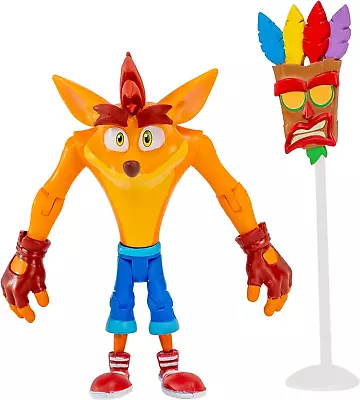 Buy Crash Bandicoot Bandai Action Figures With Mask | 11cm Toy With Mask And Stand | • 10.99£