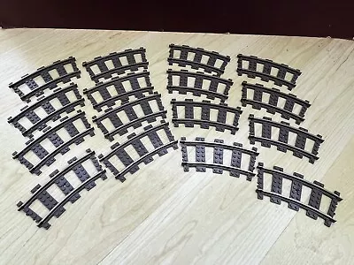 Buy Lego 9v METAL Rail Train Tracks 16 Curve Sections 2867 Complete Circle • 12.99£