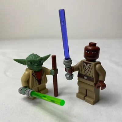 Buy Lego Clone Wars Master Yoda Mace Windu With Green Purple Lightsabers And Stick • 17.99£