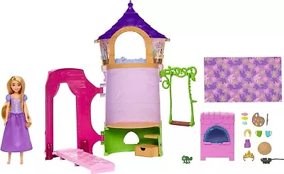 Buy Disney Princess Rapunzel Posable Doll &Tower Playset With 360 Play • 38.99£