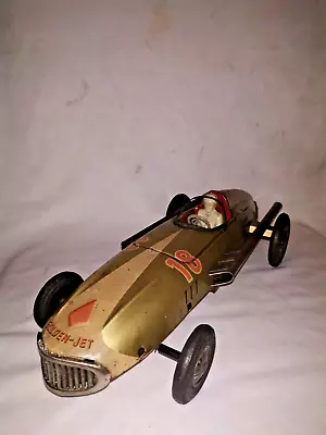Buy Vintage Friction Tin Toy Car Golden-Jet Formula Racing Car Bandai Japan 1950 • 423.94£