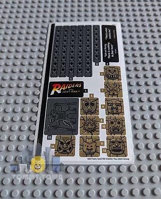 Buy Lego Indiana Jones STICKER SHEET ONLY For Set 77015 Temple Of The Golden Idol • 13.99£