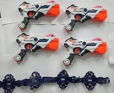 Buy NERF Laser Ops Pro Alphapoint Blasters X4, With Instructions And Phone Holders • 34.99£