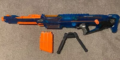 Buy NERF N-STRIKE ELITE Gun Mega Centurion Blue With Stand & Magazine • 19.99£