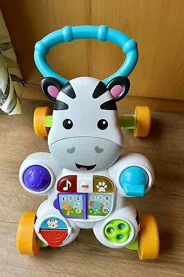Buy Fisher-Price Learn With Me Zebra Walker, First Steps Baby Walker Push Along Toy • 7£