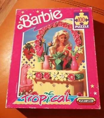 Buy Vintage Barbie Tropical 100 Piece Jigsaw Puzzle Lovely Condition Complete 1995 • 10.99£