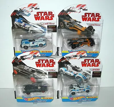 Buy Hot Wheels Star Wars Carships X 4 Inc. Poe's X-Wing, A-Wing, Kylo Ren - NIS • 20.99£