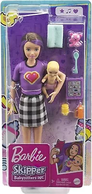 Buy Mattel Barbie Skipper Babysitter Brunette Doll With Baby Doll Toys • 30.57£