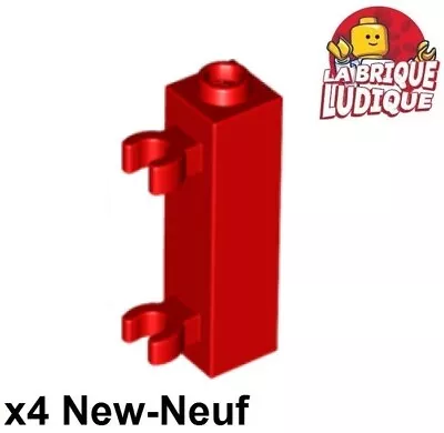 Buy LEGO 4x Brick Brick Modified 1x1x3 Clip Ringe Door Red/Red 60583b NEW • 1.19£