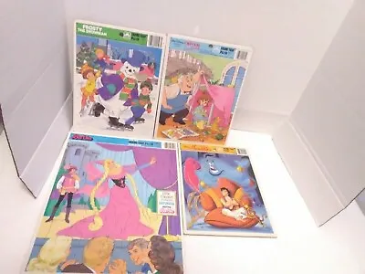 Buy Lot Of 4 Vintage FrameTray Puzzles Barbie, Aladdin, Frosty The Snowman Disney • 13.26£