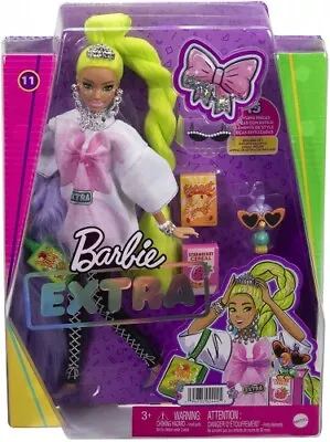 Buy Mattel - Barbie Extra Neon Green Hair Doll In Oversized T-Shirt And Leggings / F • 26.29£