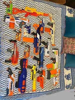 Buy Nerf Gun Bundle,22 Guns- All Different Types- Attachments+Ammo Included • 100£