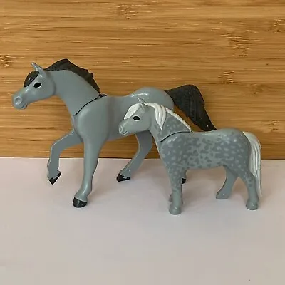 Buy Playmobil Grey Horse With Foal • 3.99£
