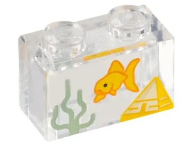 Buy LEGO 3065pb22 Brick 1 X 2 Fish Tank With Goldfish MARVEL • 2.57£
