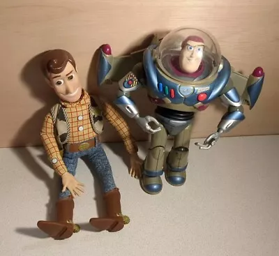 Buy Toy Story 2 Techno Gear Buzz Lightyear 12  1990 & Woody Thinkway With Sounds  • 45£