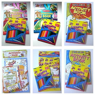 Buy Colouring Activity Book Pencils Childrens Various Colouring Sets • 4.99£