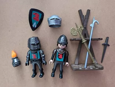 Buy Playmobil Falcon Knights X2 With Weapons Stand, Sword, Helmets, Shield • 7£
