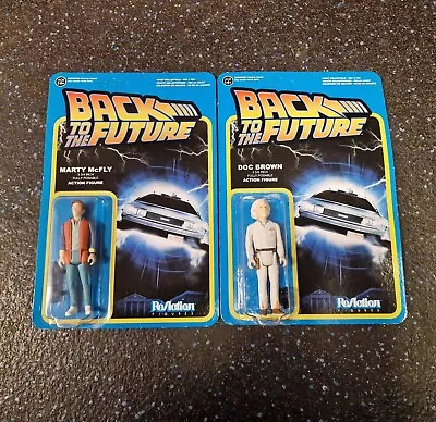 Buy *NOT MINT* Back To The Future Marty McFly & Doc ReAction Action Figures 3.75  • 18.99£