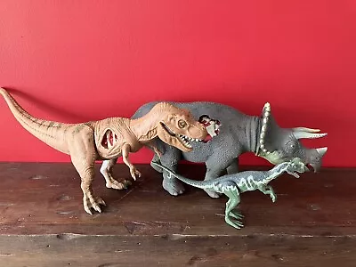 Buy Vintage Jurassic Park Bundle X 3, 1993 Triceratops - T Rex , Dino-Damage Wound • 22.49£