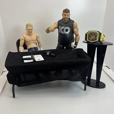 Buy WWE Contract Signing Play Set Accessories Inc Breakable Table, Elites Figure (7) • 25£