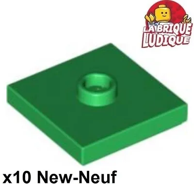 Buy LEGO 10x Flat Modified 2x2 Groove 1 Stud Tenon Center Green/green 87580 NEW • 1.58£
