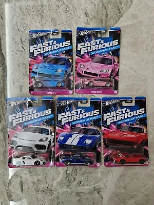 Buy HOT WHEELS Fast And Furious Woman Of Fast 2023 5 Car Complete Set Beautiful • 77.08£