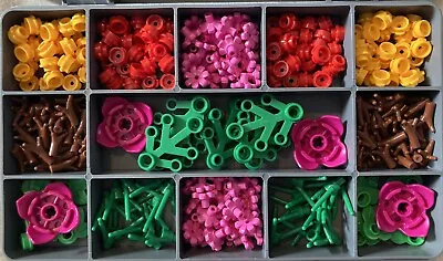 Buy LEGO 294x Variety Of Flowers/ Flower Studs, Twigs & Leaves - Garden Assortment • 10.99£