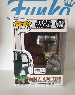 Buy Funko Pop Star Wars The Mandalorian W Grogu #402 Amazon Chrome Excl - Baby Yoda • 34.99£